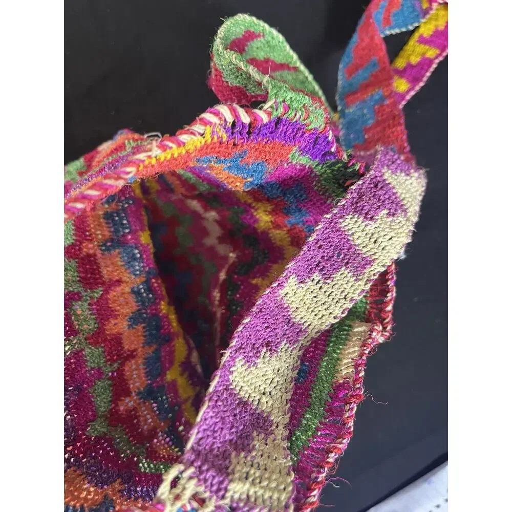 Rare Peruvian Ceremonial Shicra Bag Casca Fiber Handwoven 13